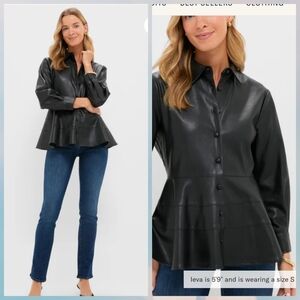 NWT Tuckernuck Elegant  Leather Blouse Shirt.